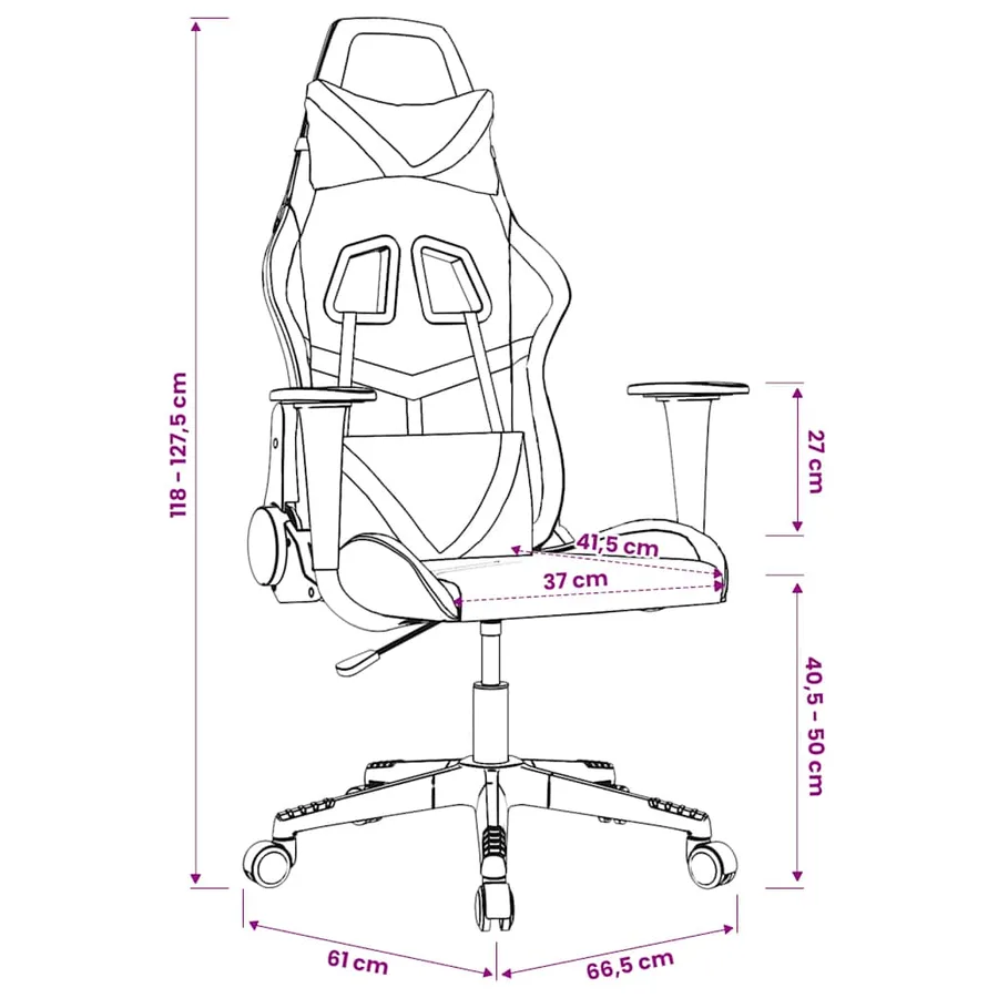 Chaise de jeu de massage Noir et doré Similicuir - 14