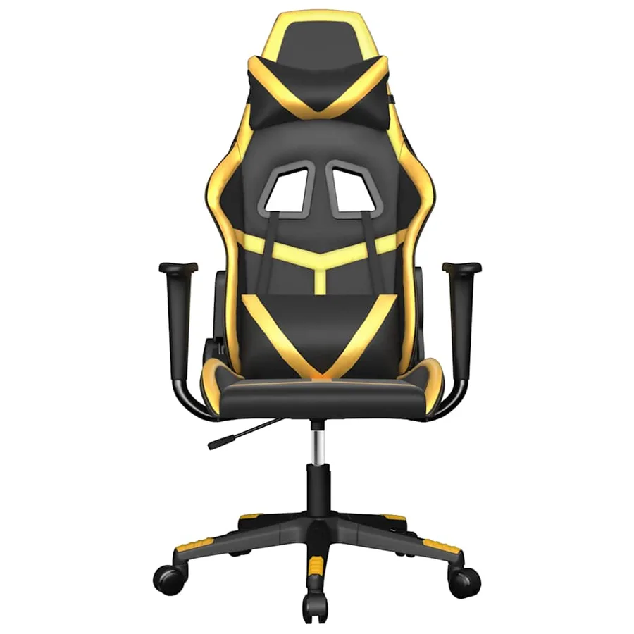 Chaise de jeu de massage Noir et doré Similicuir - 3