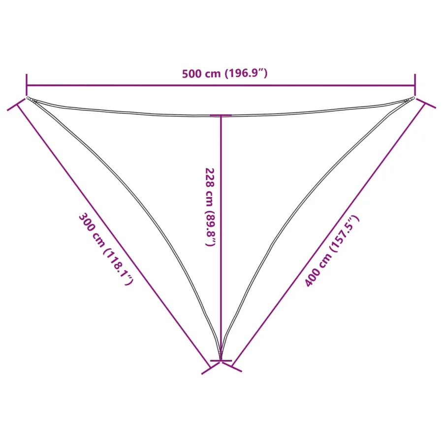 Voile de parasol tissu oxford triangulaire 3x4x5 m terre cuite - 10