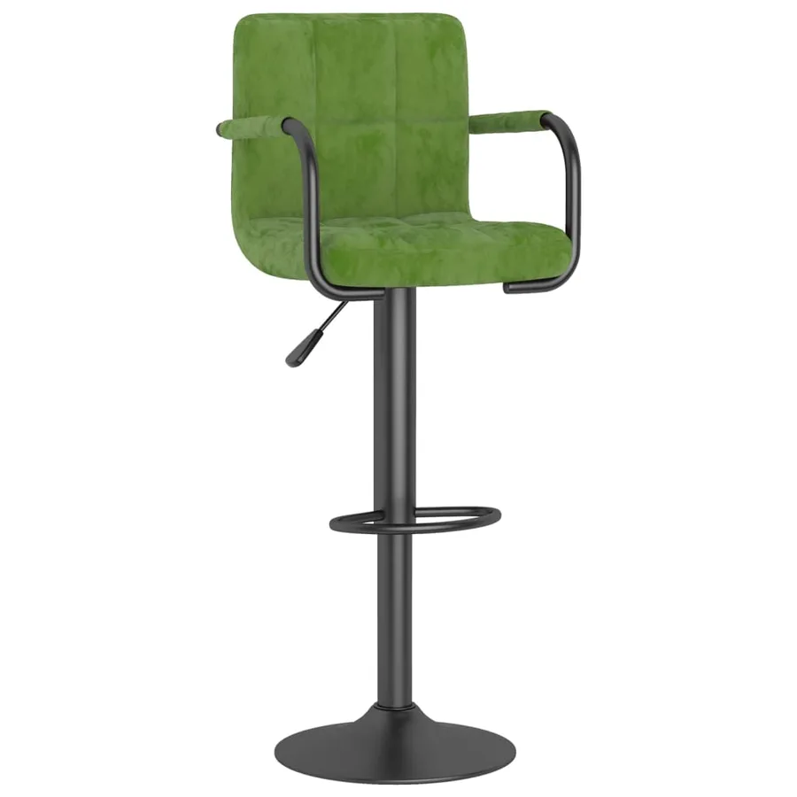 Tabourets de bar lot de 2 vert clair velours - 3