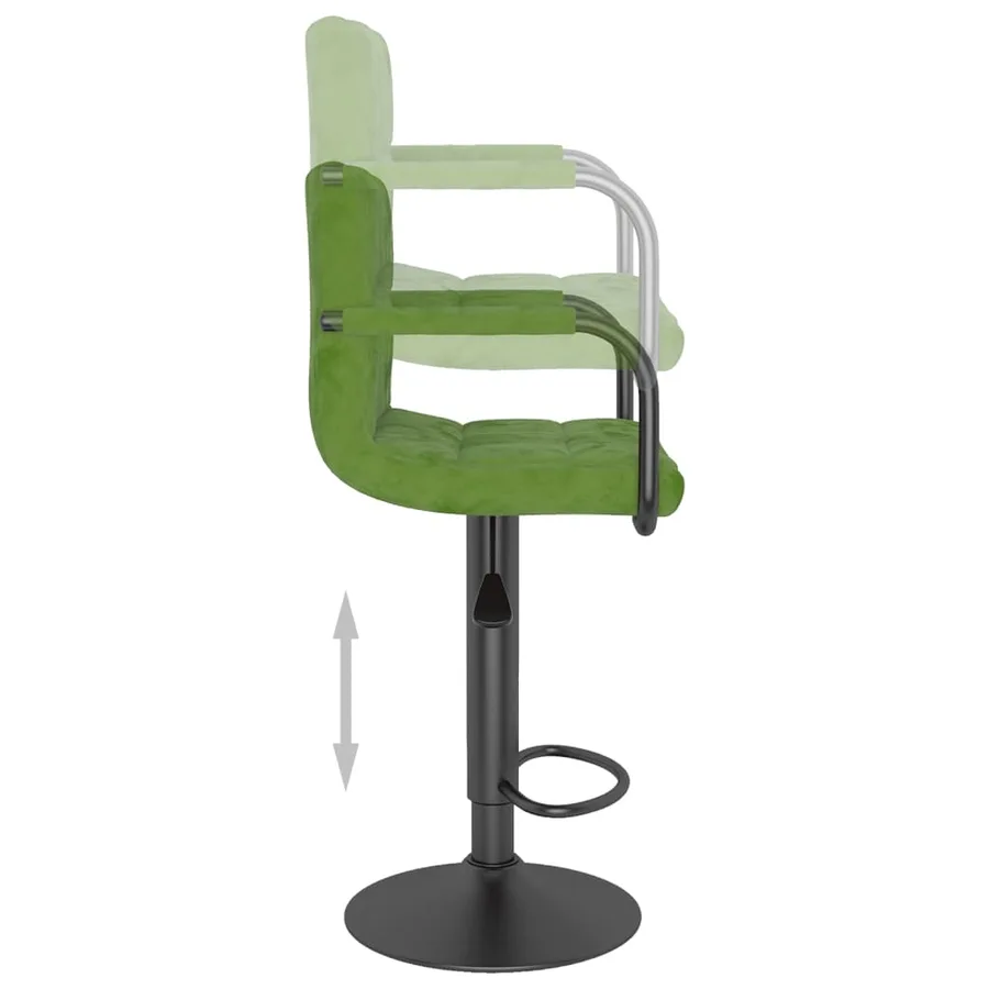 Tabourets de bar lot de 2 vert clair velours - 7