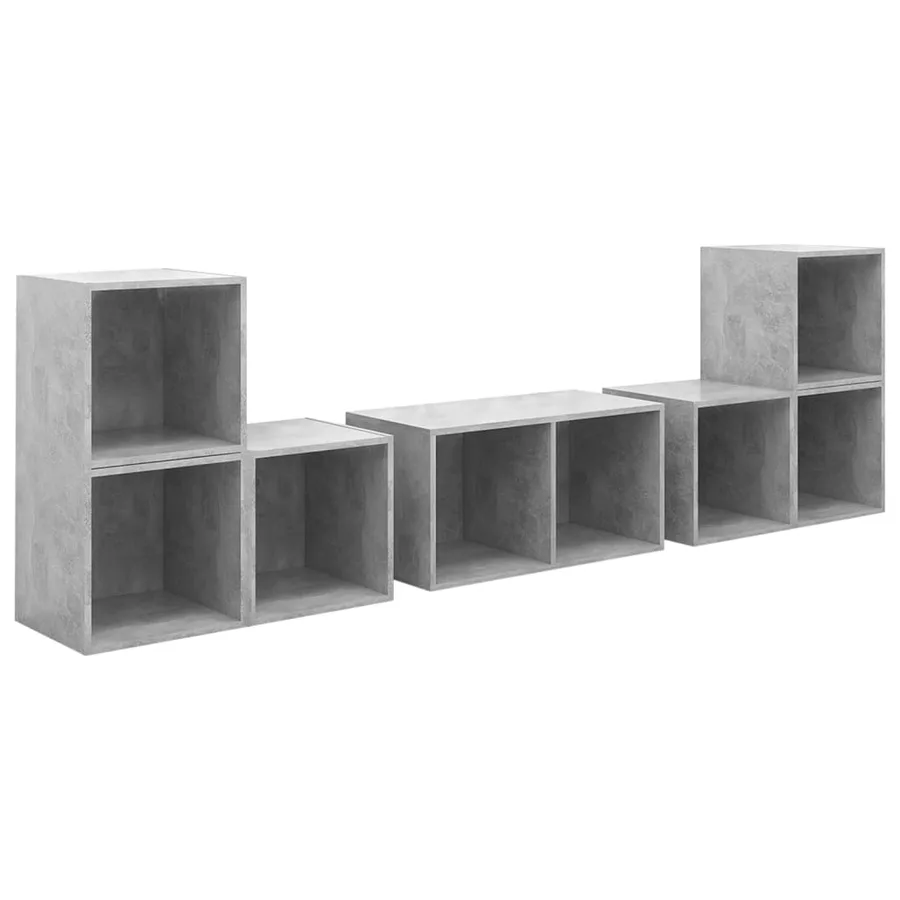 Ensemble de meubles TV 6 pcs Gris béton Bois d'ingénierie - 2