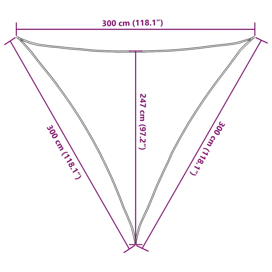 Voile d'ombrage 160 g/m² Rouge 3x3x3 m PEHD - 10