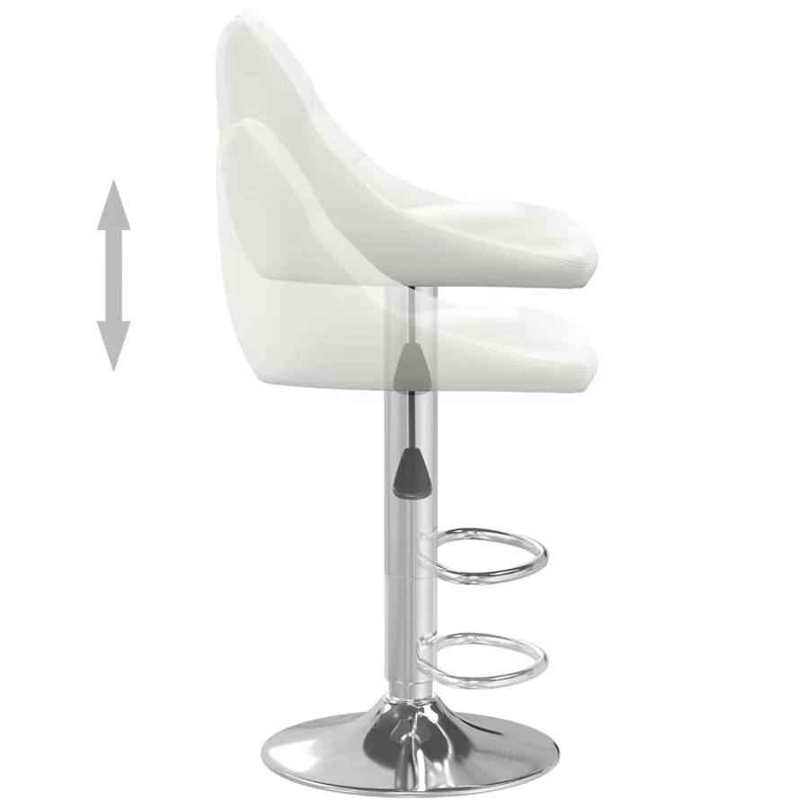 Tabouret de bar Blanc Similicuir - 5