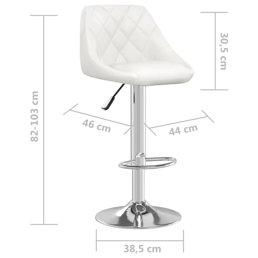 Tabouret de bar Blanc Similicuir - 8