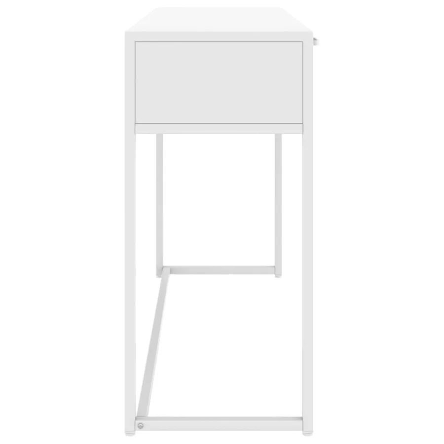 Table console Blanc 106x35x75 cm Acier - 4