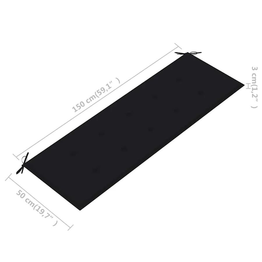 Banc de jardin 3 places avec coussin 150 cm Bois d'eucalyptus - 9
