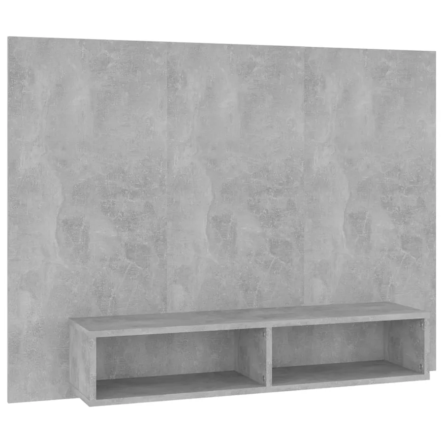 Meuble TV mural Gris béton 120x23,5x90 cm Bois d’ingénierie - 2
