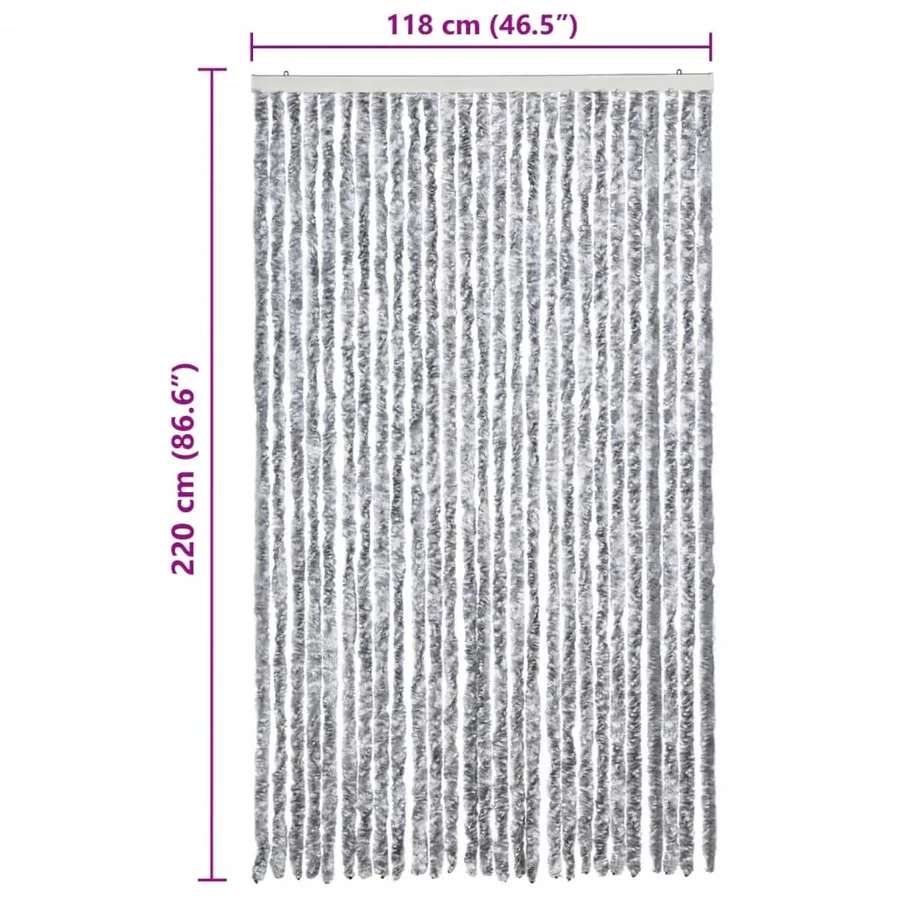 Moustiquaire blanc et gris 118x220 cm chenille - 7