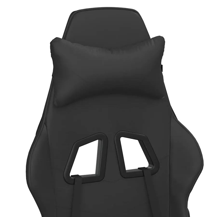 Chaise de jeu de massage avec repose-pied Noir Similicuir - 10