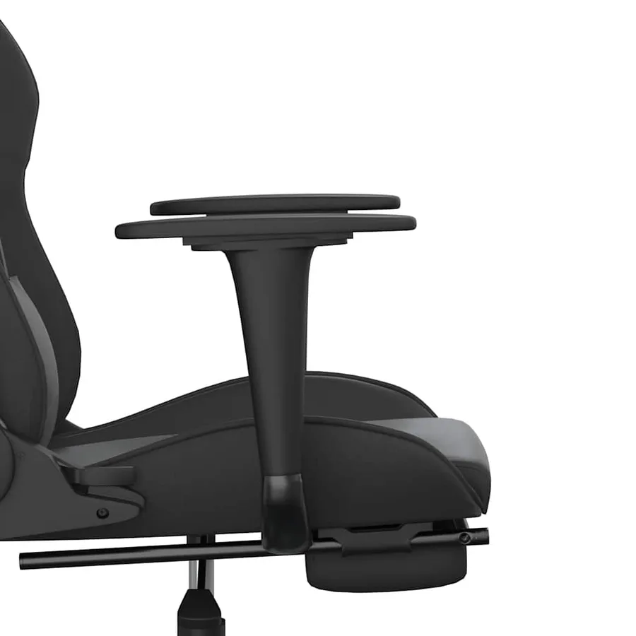 Chaise de jeu de massage avec repose-pied Noir Similicuir - 11