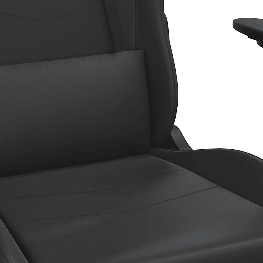Chaise de jeu de massage avec repose-pied Noir Similicuir - 9