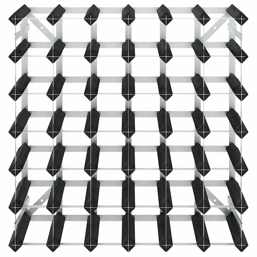 Casier à bouteilles pour 42 bouteilles Noir Bois de pin solide - 5
