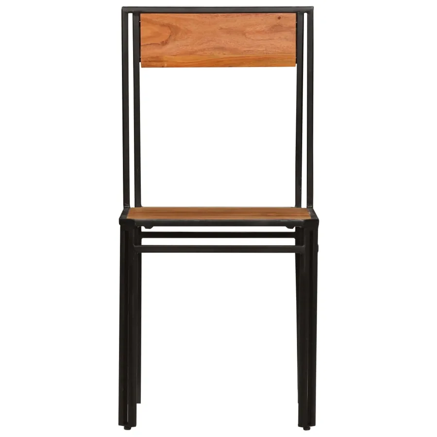 Chaises à manger lot de 2 bois d'acacia solide - 3