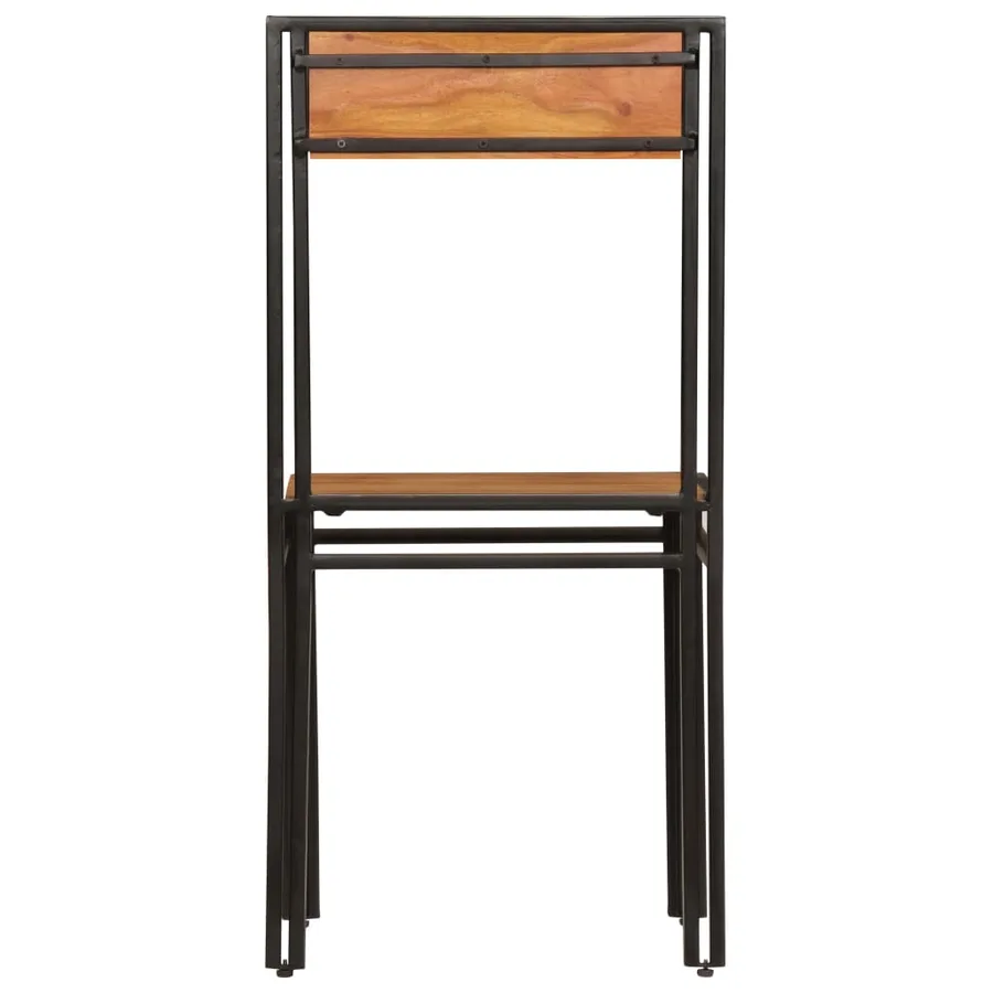 Chaises à manger lot de 2 bois d'acacia solide - 5