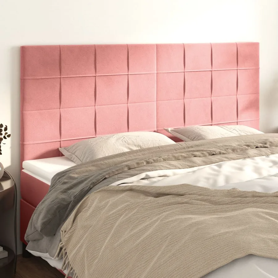 Tête de lit Rose 160x5x118/128 cm Velours