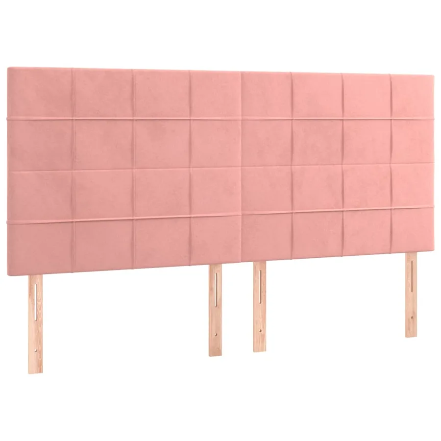 Tête de lit Rose 160x5x118/128 cm Velours - 2