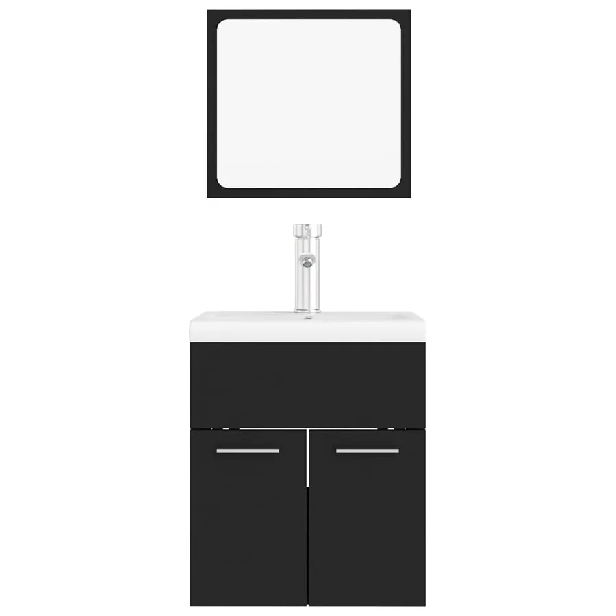Ensemble de meubles de salle de bain Noir Aggloméré - 6