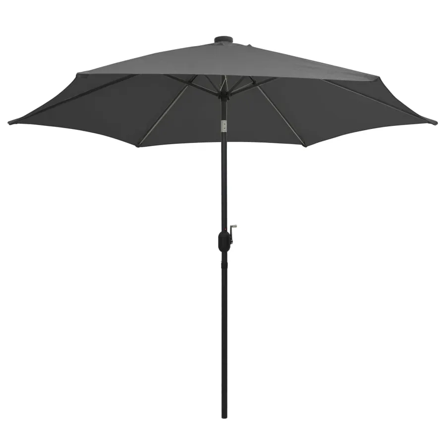 Parasol de jardin et lumières LED mât en aluminium anthracite - 3