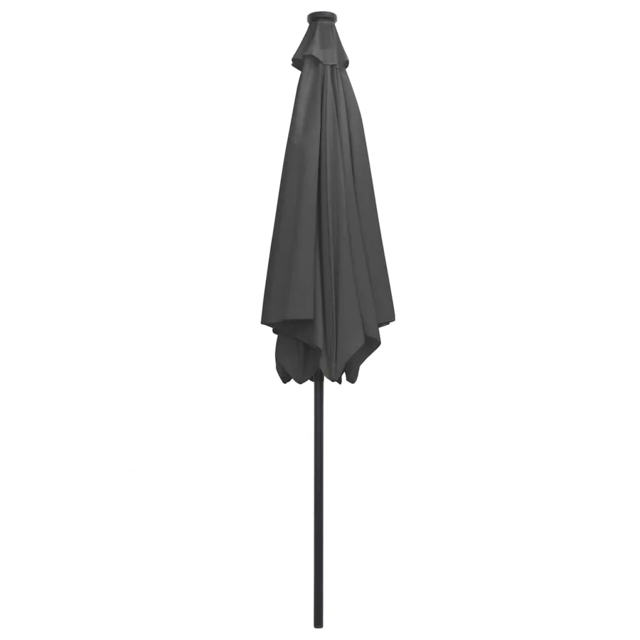 Parasol de jardin et lumières LED mât en aluminium anthracite - 5