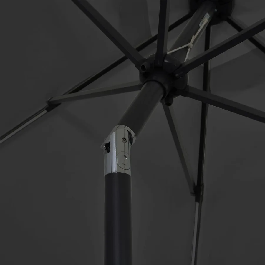 Parasol de jardin et lumières LED mât en aluminium anthracite - 6