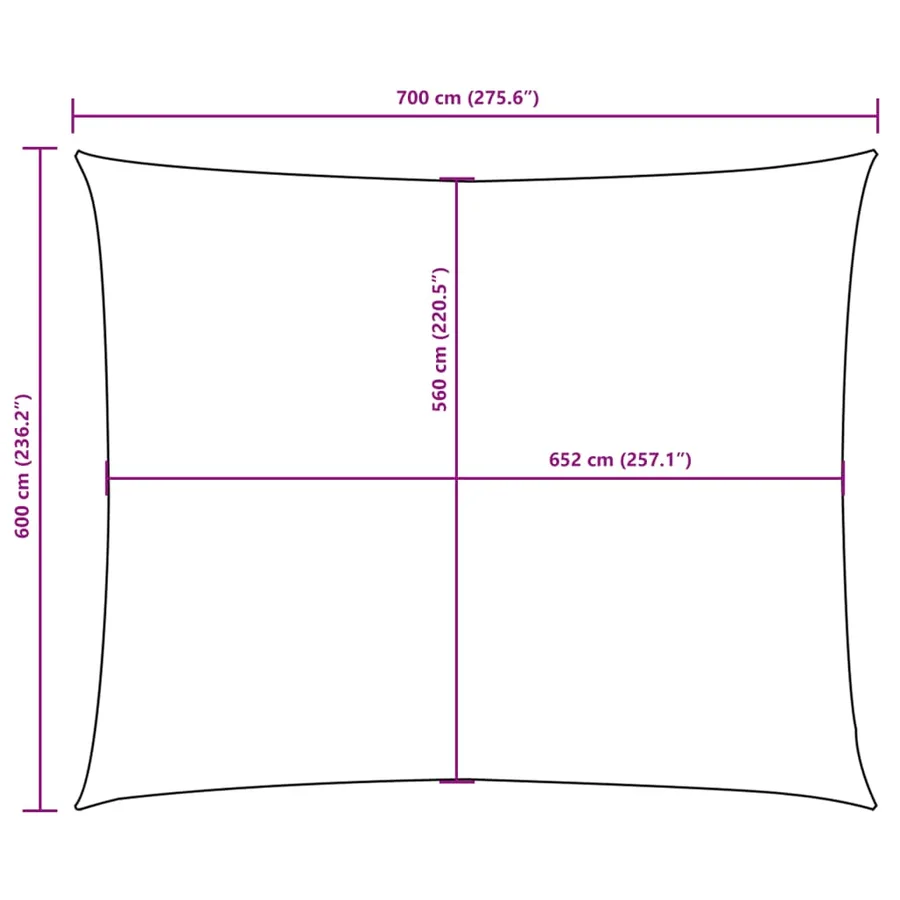 Voile de parasol tissu oxford rectangulaire 6x7 m terre cuite - 10