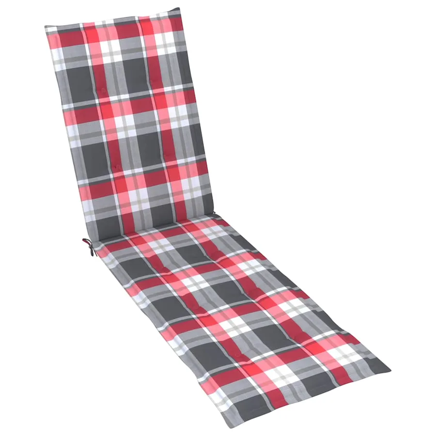 Chaise longue d'extérieur repose-pied et coussin Acacia solide - 7