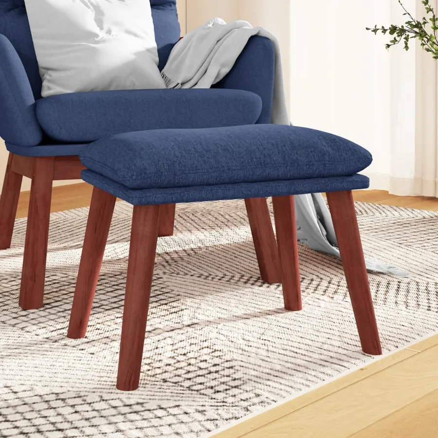 Repose-pied Bleu 45x29,5x35 cm Tissu