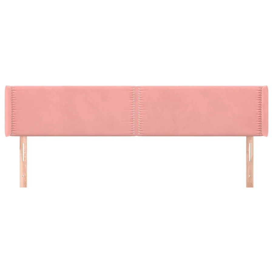 Tête de lit avec oreilles Rose 163x16x78/88 cm Velours - 3