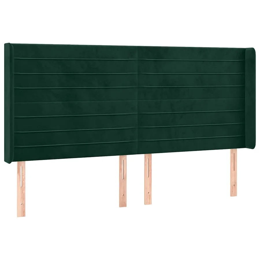 Tête de lit à LED Vert foncé 163x16x118/128 cm Velours - 3