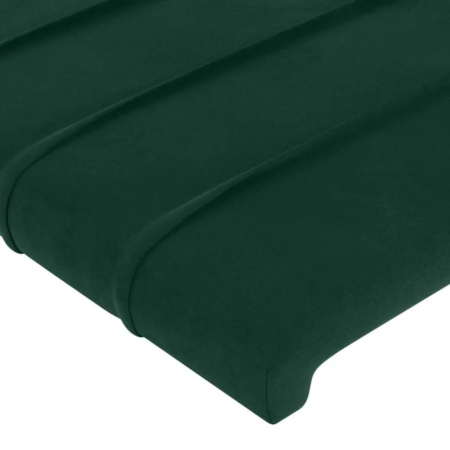 Tête de lit à LED Vert foncé 163x16x118/128 cm Velours - 6