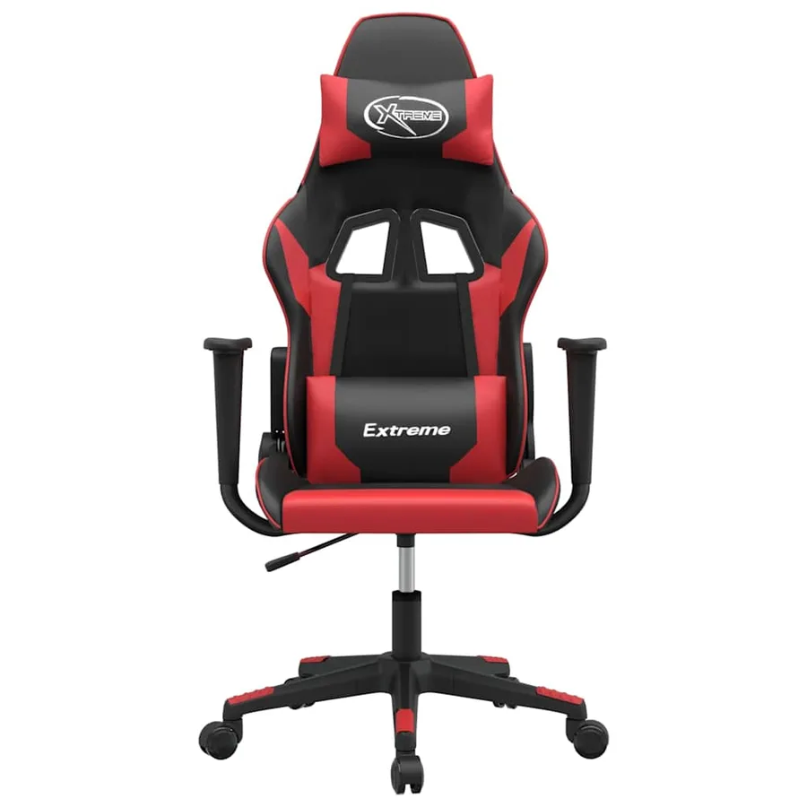 Chaise de jeu de massage Noir et rouge Similicuir - 3