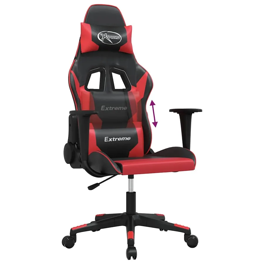 Chaise de jeu de massage Noir et rouge Similicuir - 6