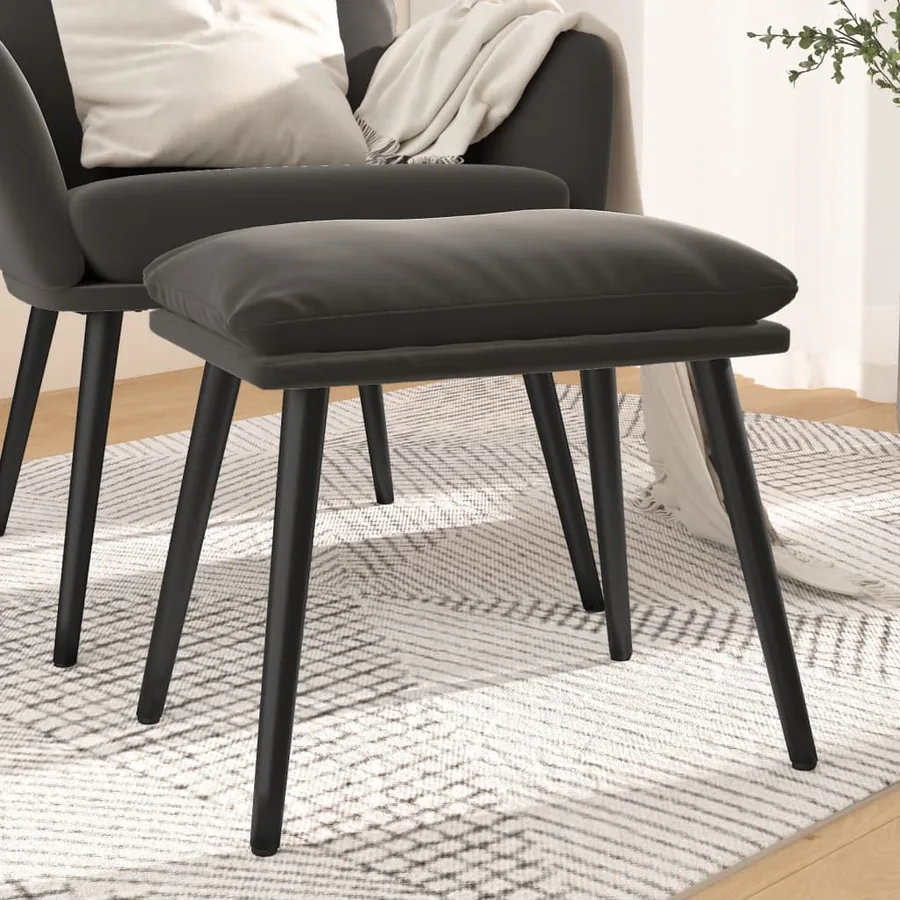 Repose-pied Gris foncé 45x29,5x35 cm Velours