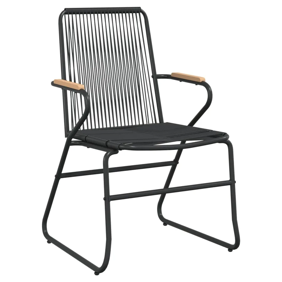Ensemble à manger de jardin 9 pcs noir rotin PVC - 5