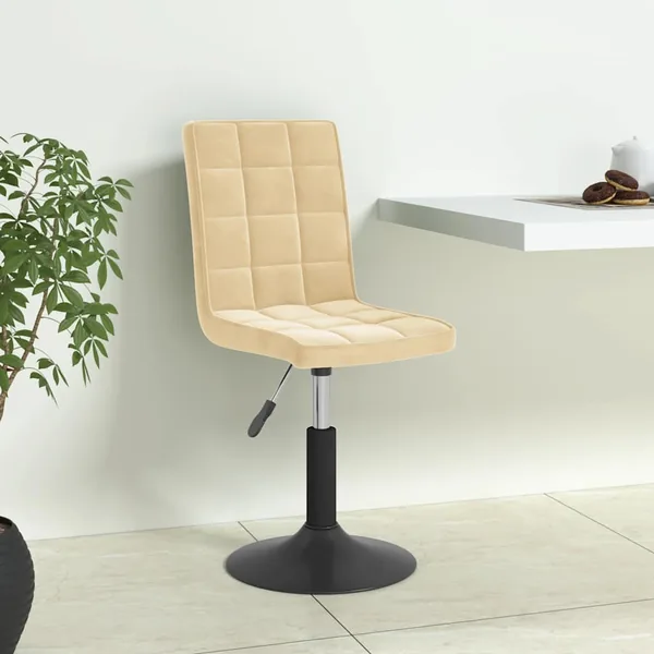 Chaises pivotantes à manger lot de 4 crème velours