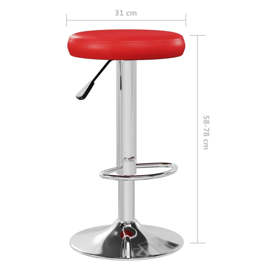 Tabourets de bar lot de 2 rouge similicuir - 9