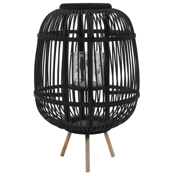 Bougeoir dur pieds Bambou Noir