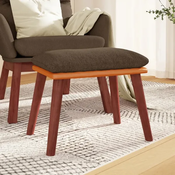 Repose-pied Marron 45x29,5x35 cm Tissu et similicuir