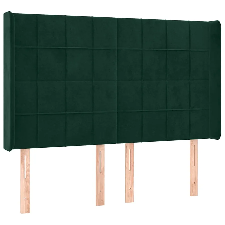 Tête de lit à LED Vert foncé 147x16x118/128 cm Velours - 3