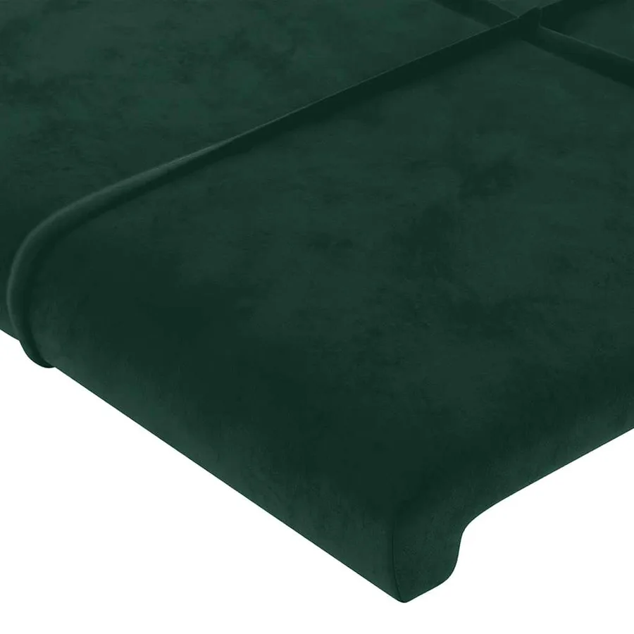 Tête de lit à LED Vert foncé 147x16x118/128 cm Velours - 5