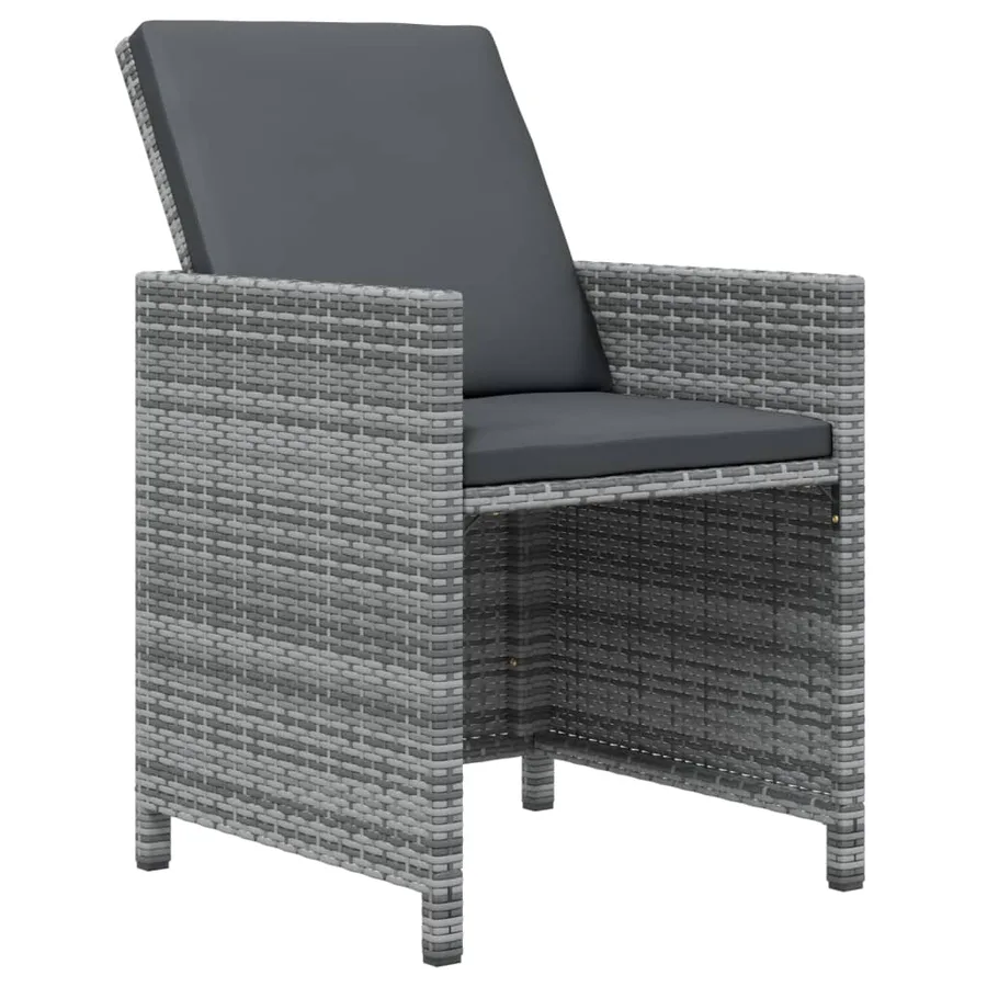 Ensemble à manger de jardin coussins 19 pcs Gris Résine tressée - 5