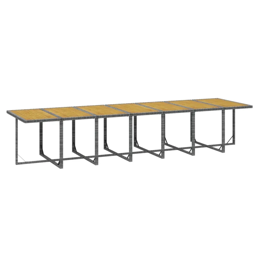 Ensemble à manger de jardin coussins 19 pcs Gris Résine tressée - 7
