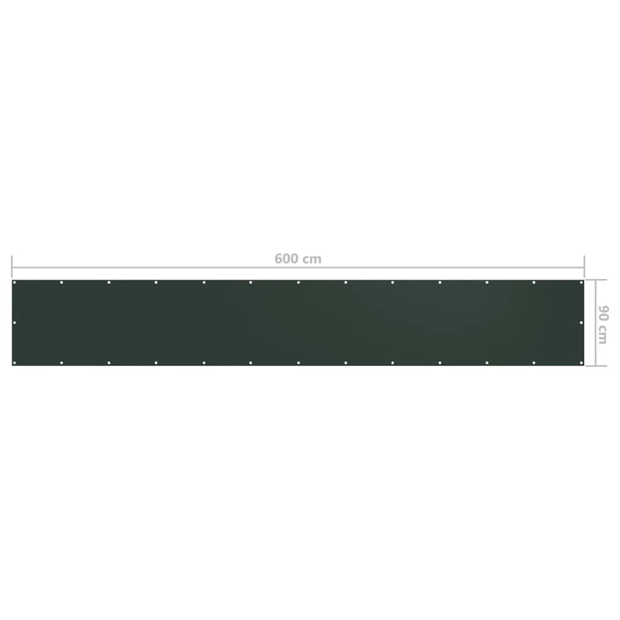 Écran de balcon Vert foncé 90x600 cm Tissu Oxford - 5