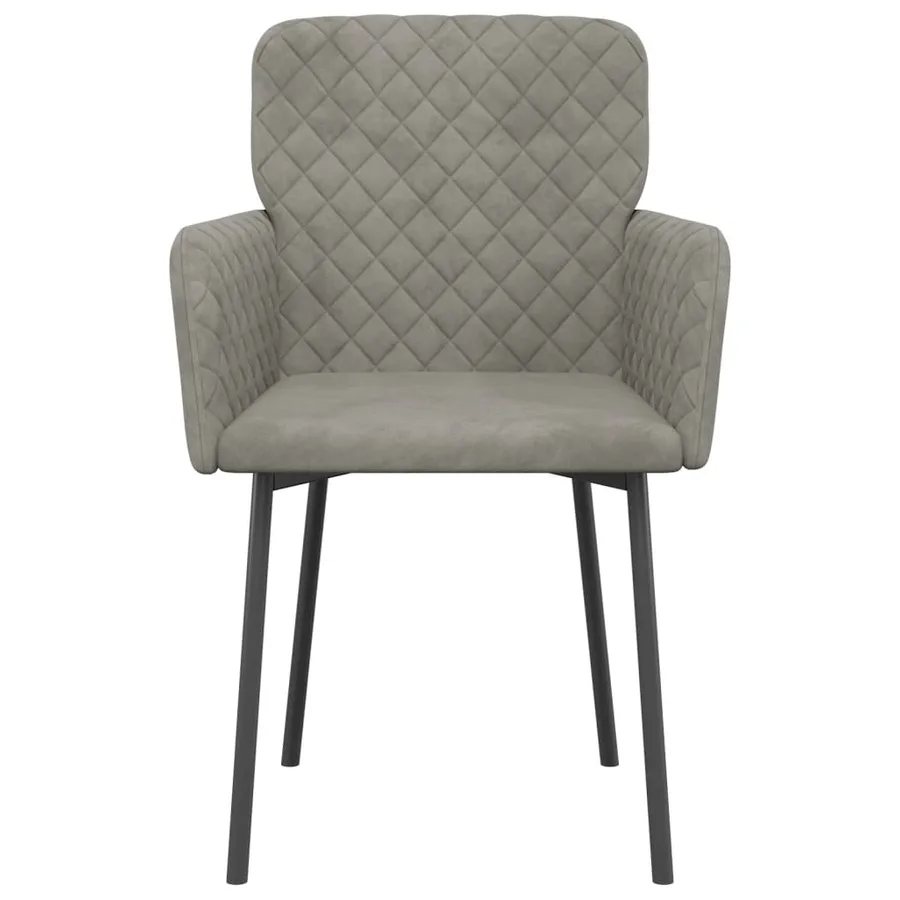 Chaises à manger lot de 2 Gris clair Velours - 4