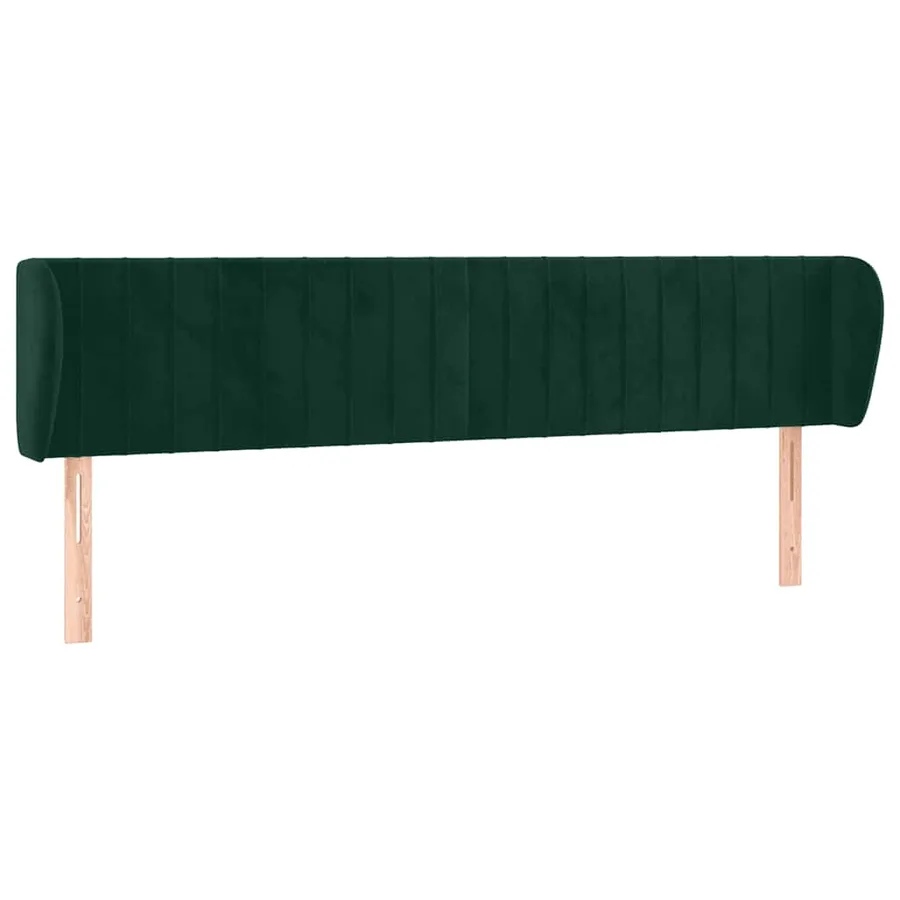 Tête de lit avec oreilles Vert foncé 163x23x78/88 cm Velours - 2