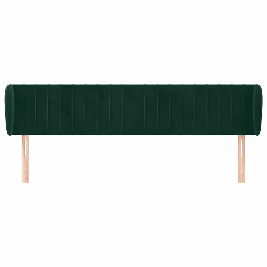Tête de lit avec oreilles Vert foncé 163x23x78/88 cm Velours - 3