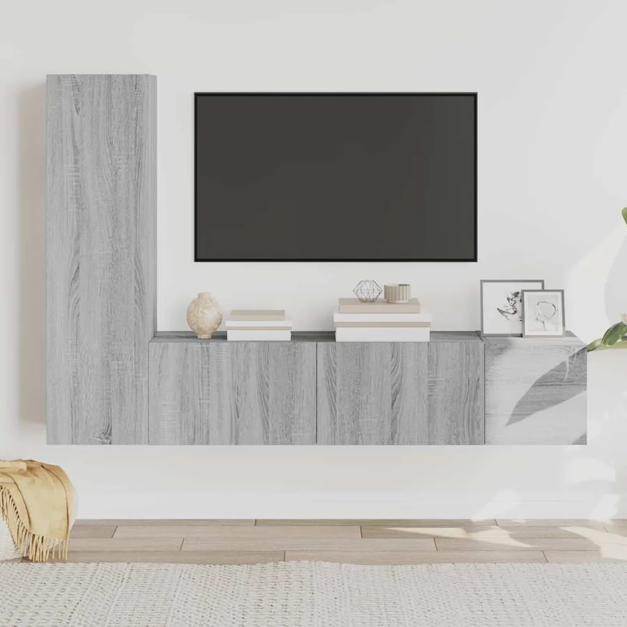 Ensemble de meubles TV 3 pcs Sonoma gris Bois d'ingénierie