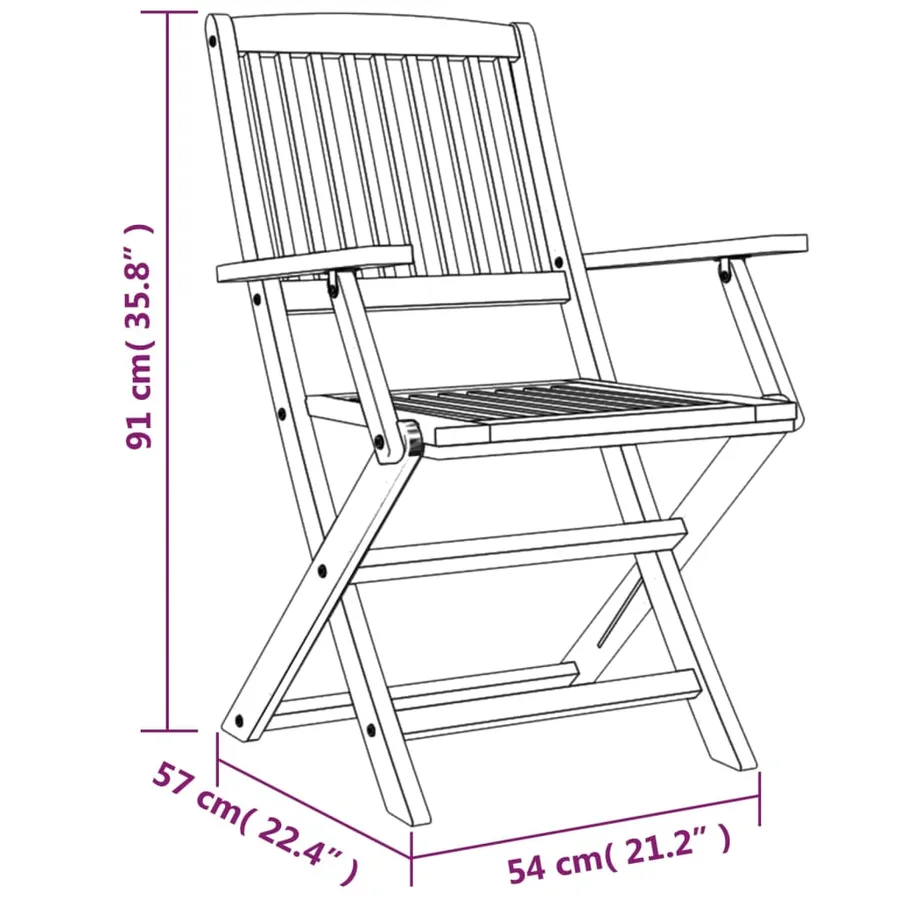 Ensemble à manger de jardin 5 pcs Bois d'acacia solide - 10