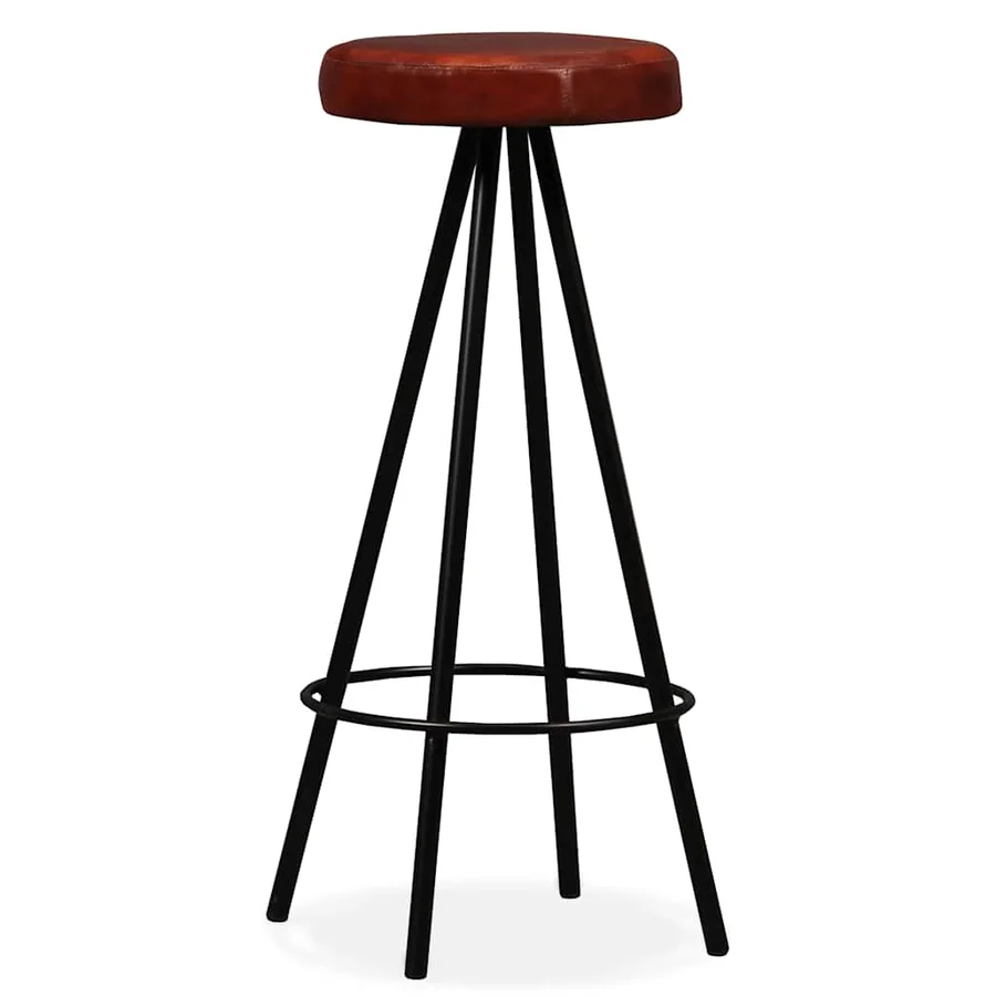 Ensemble de bar 5 pcs Bois d'acacia massif et cuir véritable - 9